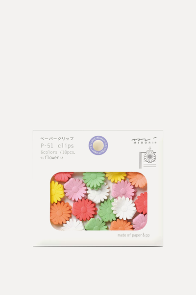 Set Of 18 P-51 Flower-Shaped Paper Clips  from Midori 