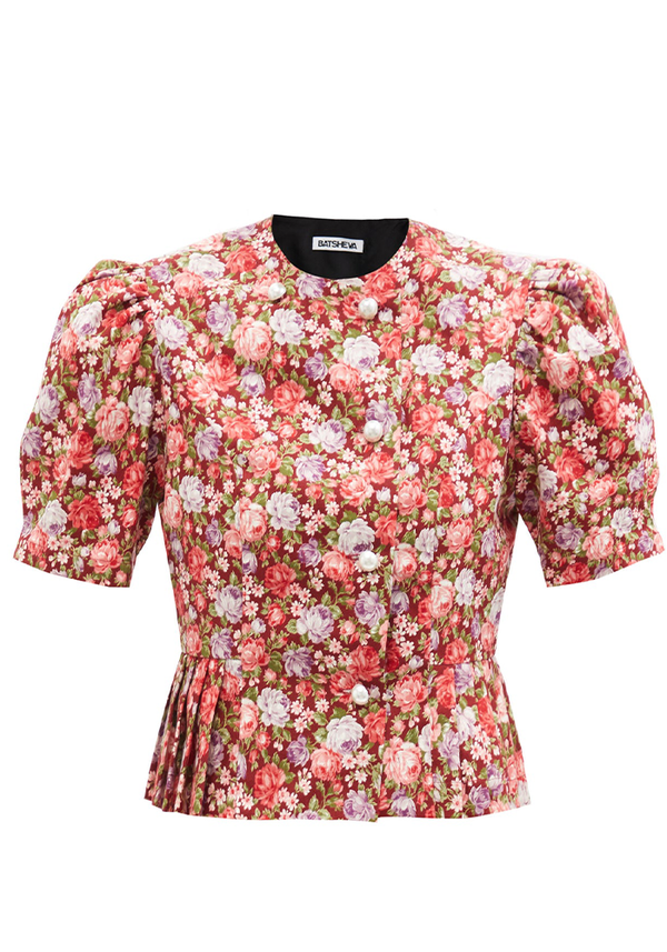 Kat Cropped Floral-Print Cotton-Canvas Jacket from Batsheva