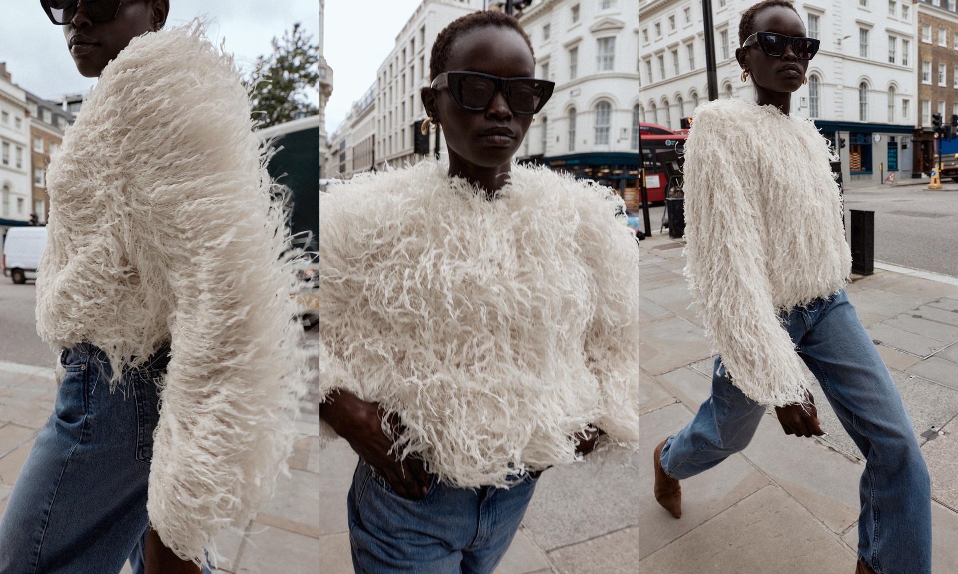 Feather Fringe Metallic Thread Jacket from Zara