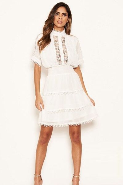 Petite Chiffon Frill Skater Dress from AX Paris