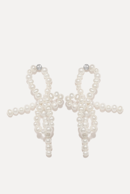 Loop The‐Loop Pearl & Zirconia Gold Vermeil Earrings 