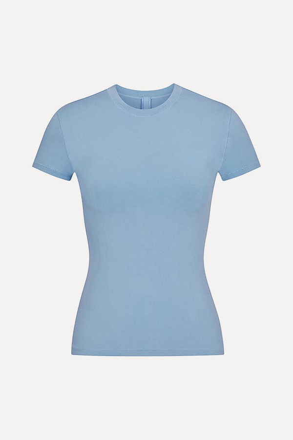 Vintage Round Neck Stretch Cotton Top from Skims