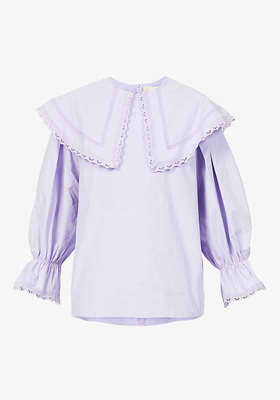 Emili Oversized Collar Cotton Blouse from Blanca Studio