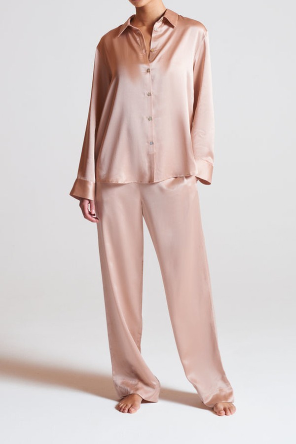 London Pale Blush Silk Pyjama Bottom from Asceno