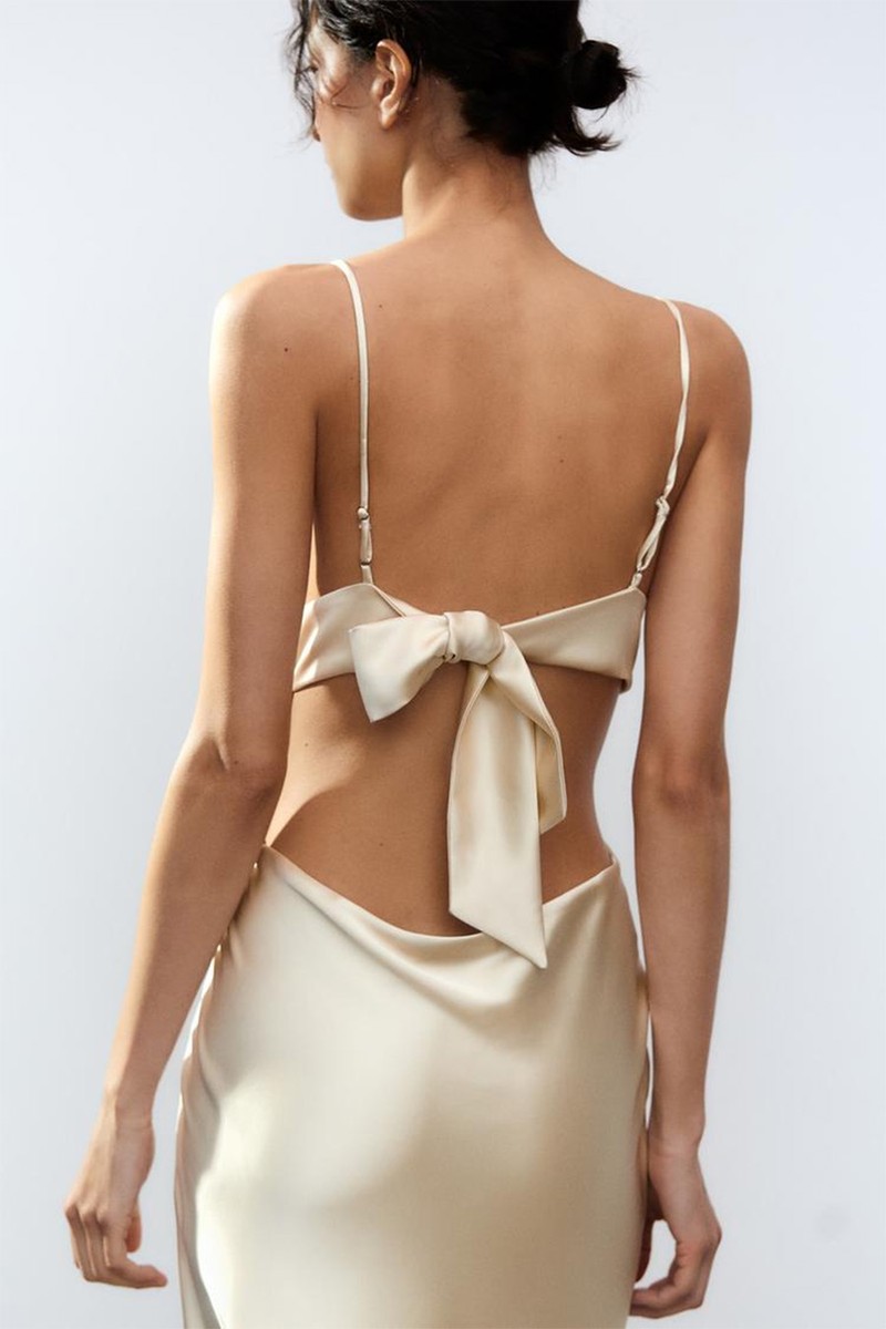Satin Cowl Neck Dress