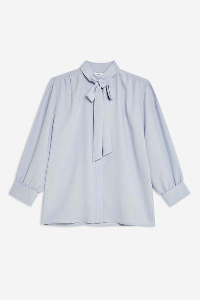 Pleat Tie Neck Shirt