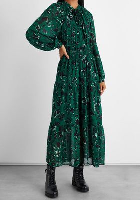 Cezanne Tiered Floral-Print Chiffon Maxi Dress