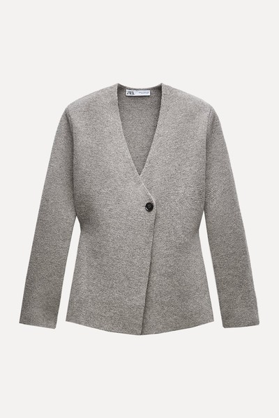 Peplum Wool Blend Knit Blazer  from Zara