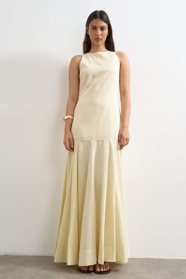 Dropped Waist Full Circle Hem Midi Dress from Topshop