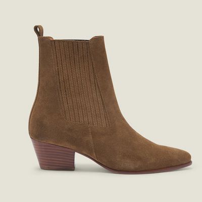 Leather Ankle Boots With Elastic from Sandro