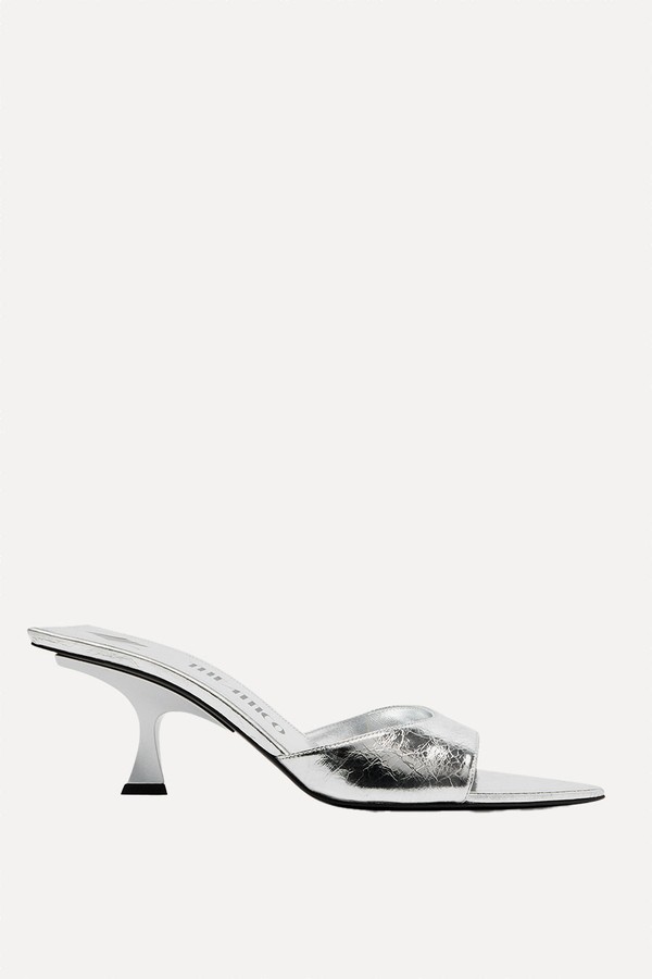 Bes 65 Metallic Leather Mules from The Attico