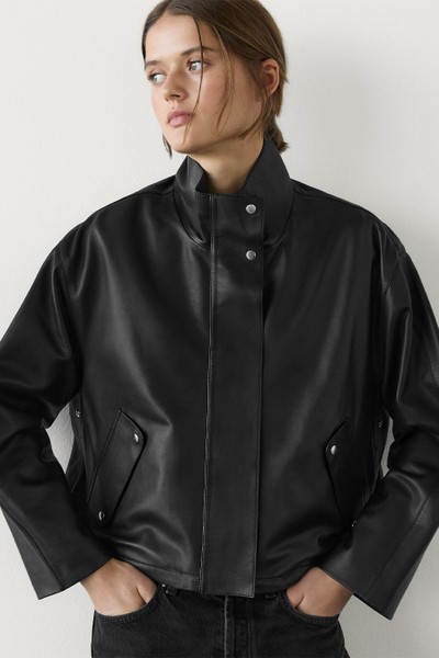 Loose-Fitting Nappa Leather Jacket