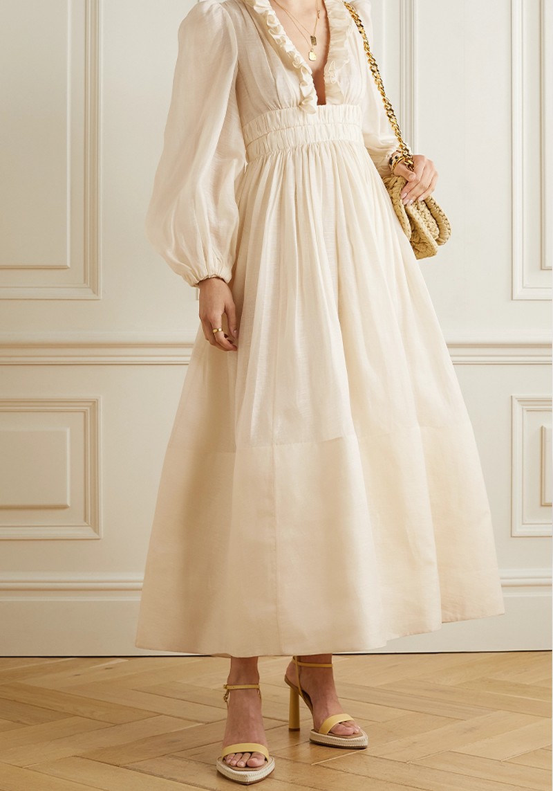 Wild Botanica Ruffled Gathered Gown from Zimmerman