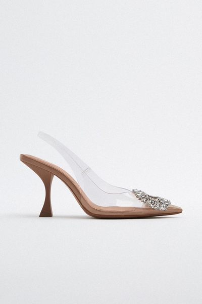 Embellished Vinyl High-Heel Shoes from Zara