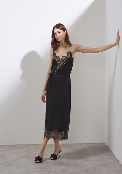 Lace-Trim Silk-Satin Slip Dress from Raey