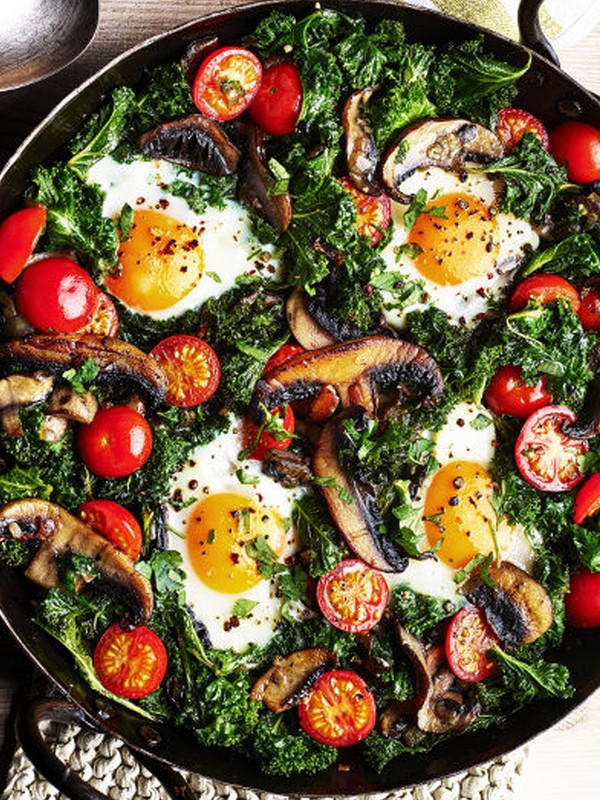 Portobello Mushroom, Kale & Egg One Pot Brunch