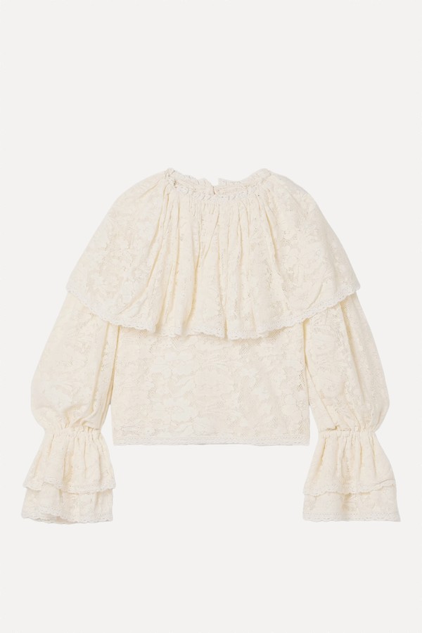 Eloise Ruffled Cotton-Lace Blouse from Alix Of Bohemia