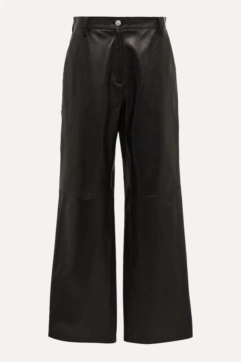 High-Rise Wide-Leg Leather Pants from  Magda Butrym