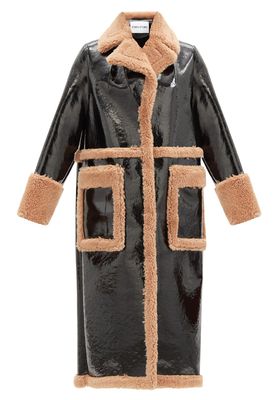 Aubrey Faux-Leather And Shearling Coat