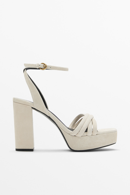 Suede High-Heel Platform Sandals-Studio from Massimo Dutti