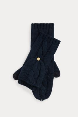 Convertible Cable-Knit Mittens
