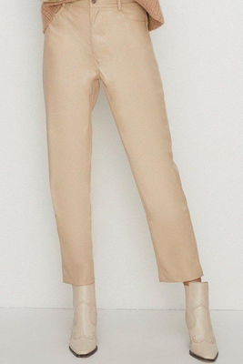 Faux Leather Straight Leg Trousers from Oasis