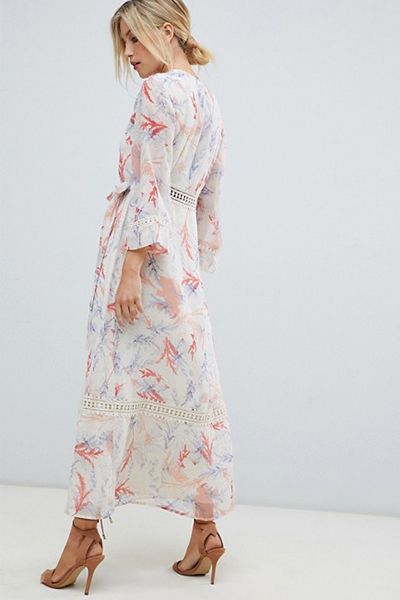 Maxi Dress with Lace Trim in Soft Floral Print from ASOS DESIGN