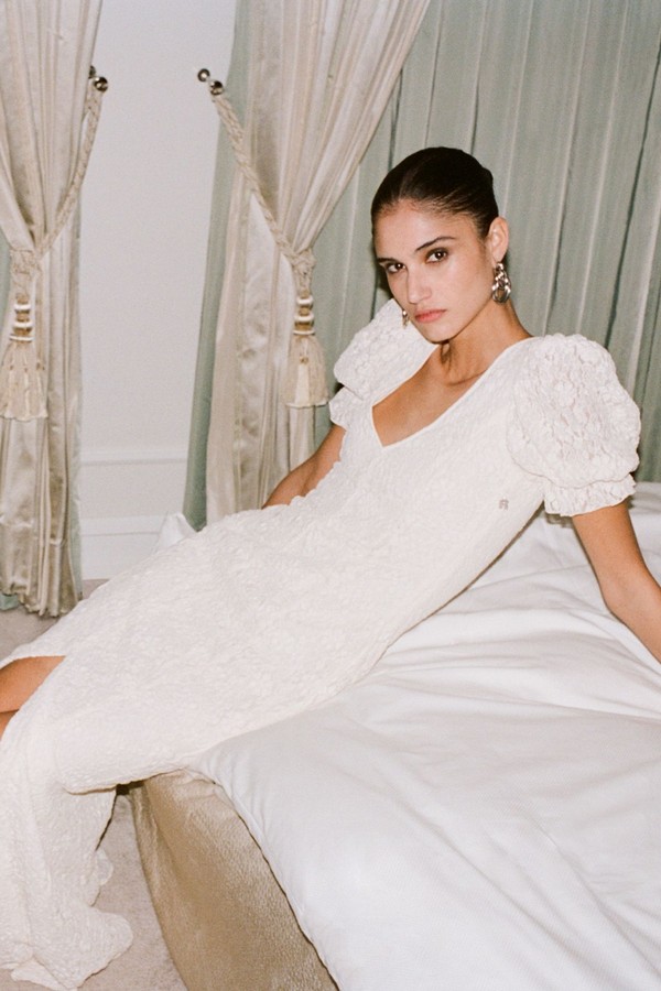 Lace Puffy Maxi Dress