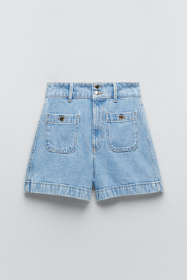 Denim Shorts With Patch Pockets from Zara