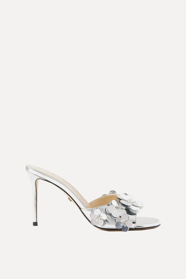 Embellished Mirrored-Leather Mules from Mach & Mach