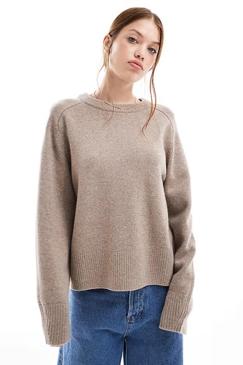 Wool Blend Sweater With Pleated Sculptural Sleeve from & Other Stories