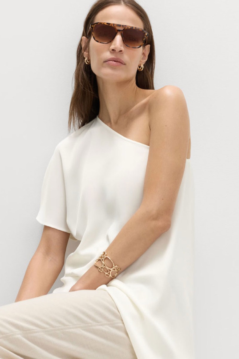 One Shoulder Asymmetric Longline Top