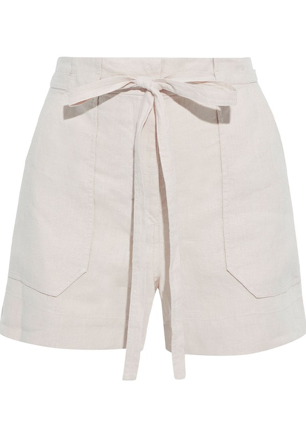 Jacqueline Belted Linen Shorts