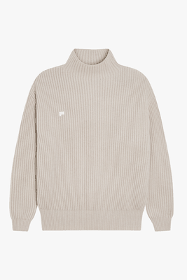  Recycled Cashmere Funnel Neck Jumper Oatmeal