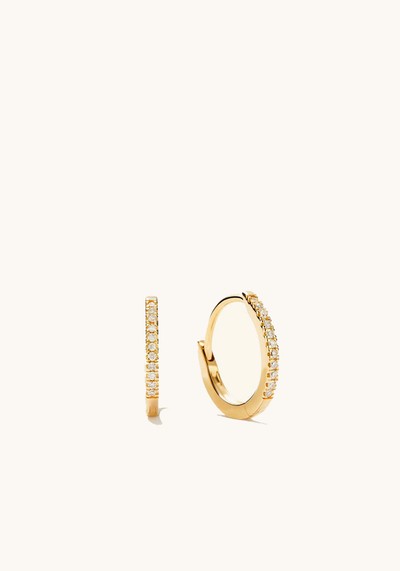 Pavé Diamond Huggie Hoops