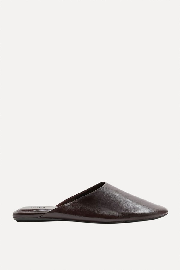 Slip On Flat Square Toe Mules