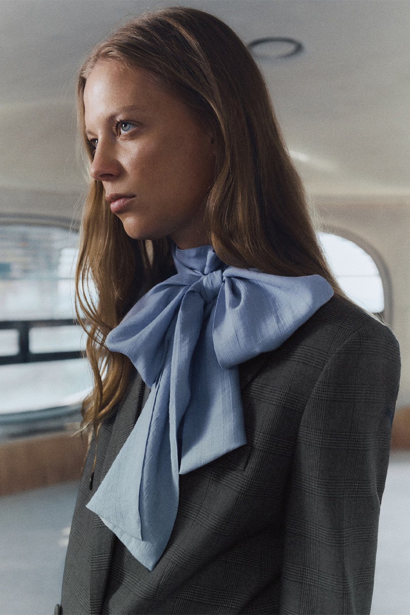 Textured Blouse With Foulard from Mango