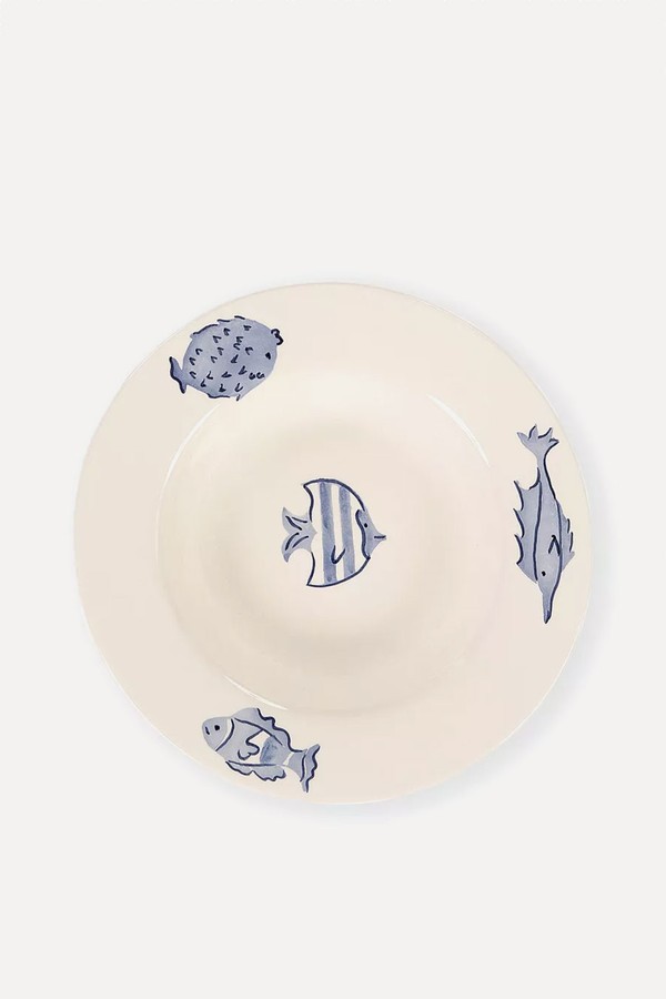 More Fish In The Sea Earthenware Serving Pasta Plate from ANNA + NINA
