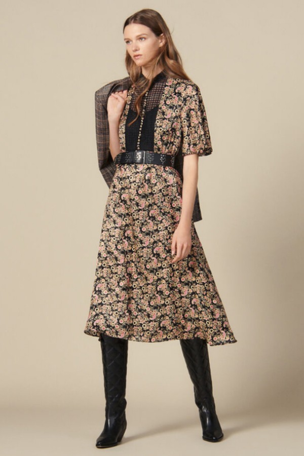 All Over Printed Midi Dress from Sandro