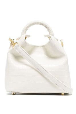 White Croc Effect Mini Shoulder Bag from Elleme
