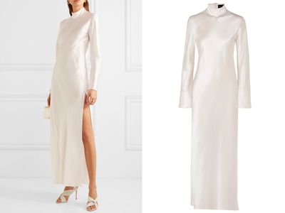 Silk-Satin Turtleneck Gown from Ellery