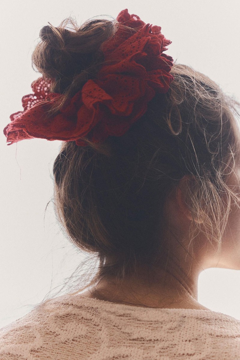 Embroidered Openwork Scrunchie from Zara