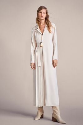 Dress With Side Pleats from Massimo Dutti