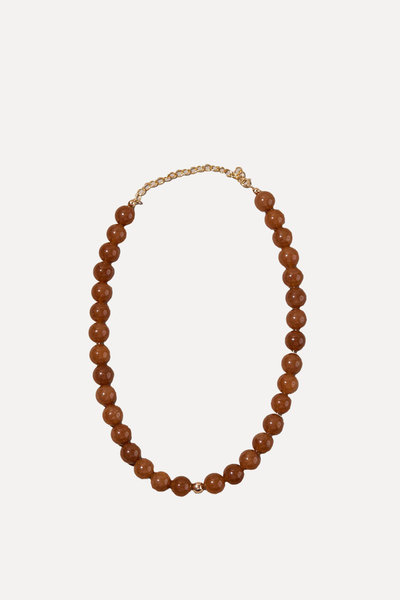 Era Caramel Beaded Necklace from Aurum & Grey