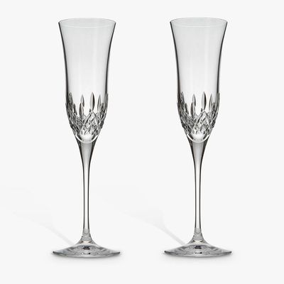 Waterford Crystal Lismore Essence Cut Lead Champagne Flutes