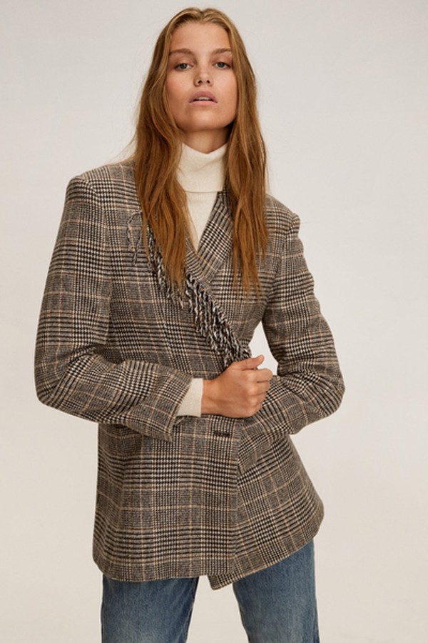 Fringed Wool Blazer from Mango