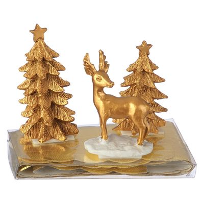 Luxury Gold Stag Scene Cake Topper from John Lewis & Partners