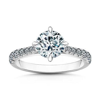 4 Claw Sidestone Engagement Ring