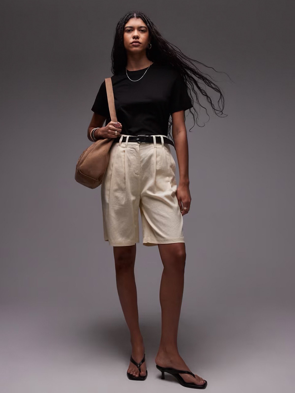 Linen Longline Shorts from Topshop