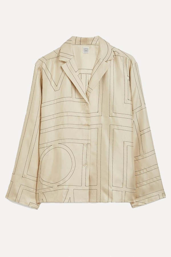 Monogram Silk Pyjama Shirt from Toteme